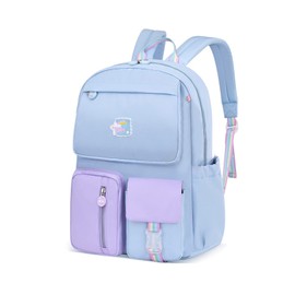 FANDARE Children's Backpack School Bags Boys Girls School Backpack Kids School Bag for 3-6 Class Students Outdoor Travel Daypacks Nursery Bag Backpack Waterproof Nylon, Blue Purple S, Casual