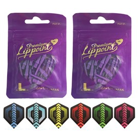 THOR-DARTS L-Style Dart Tips in Double Pack Flights (2 x 30 Pieces + 1 Set Flights) Purple Premium Lippoint 2BA Standard Thread, Plastic Soft Tip Dart Points (Pack of 60) 2BA Thread