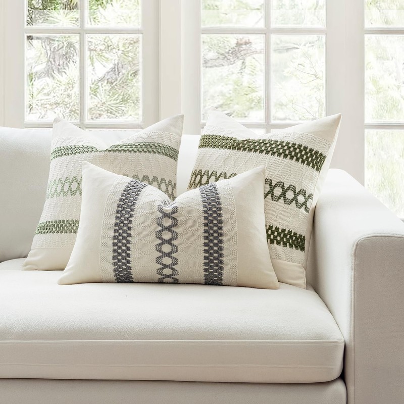 MIULEE Pack of 2 Boho Pillow Covers Gray 20x20 Inch
