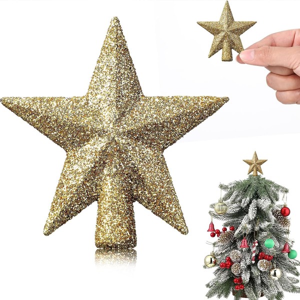 Christmas Tree Topper Star, Mini Tree Topper Star, Christmas Tree Topper Star, 6 cm, Christmas Tree Topper Small, Mini Decoration Christmas for Christmas Tree Decoration