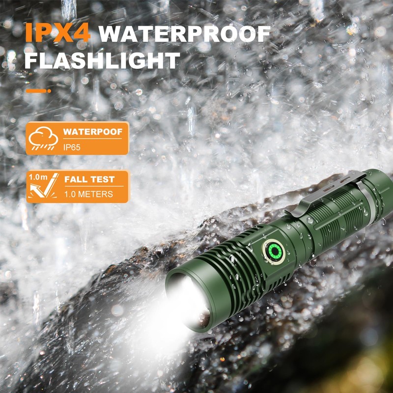 Small Tactical Flashlights 20000 High Lumens - 1500 Meters Long