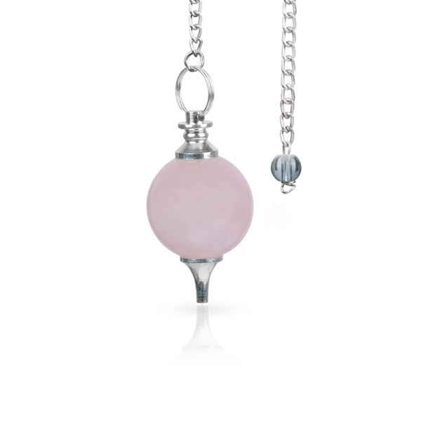 Rose Quartz Pendulum - Sphere Shaped - Spiritual Crystals - Dowsing Pendulum - Pendulum Crystal - Divination - Healing Pendulum - Witchcraft Supplies - Healing Crystal Gifts