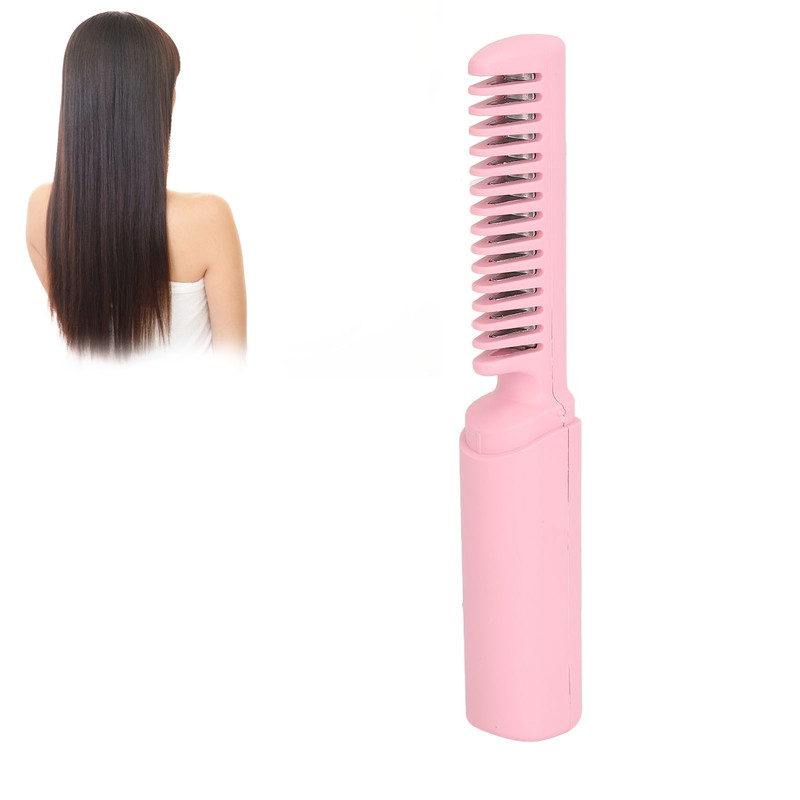Cordless Hair Straightening Brush Prevent Damage USB Rechargeable Hair Straightener