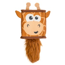 Outward Hound Fire Biterz Cubez Brown Giraffe Squeaky Ballistic Firehose Dog Toy, Small