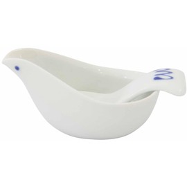 World Create viv Hasamiyaki Sauce Pot & Spoon, White Kotori 20015