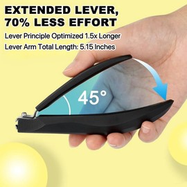 Long Handle Nail Clippers for Seniors – 5.15" Non-Slip Grip, Ultra-Sharp Curved Blade with Nail Catcher, Arthritis-Friendly Heavy-Duty Cutters for Men/Women, 18-Month Warranty
