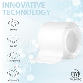 Nano Tape 5 x 1 m - Double-Sided Tape 5 m - Extra Strong for Home, Wall, Office, Bubbles Art - Transparent Nano Tape - Nano Tape Double-Sided - Transparent Double-Sided Tape