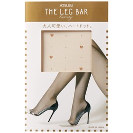 Atsugi FP10026 Women's Stockings ATSUGI The Leg Bar Heart Dot Pattern Stockings, nude beige