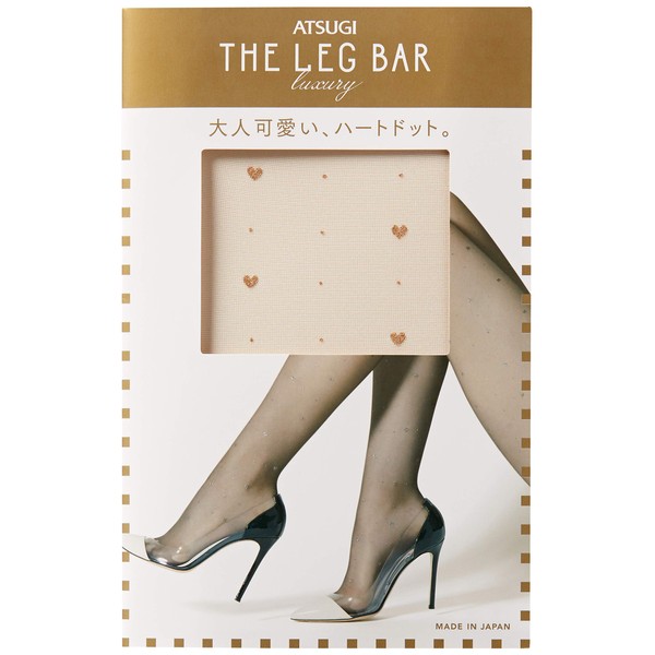 Atsugi FP10026 Women's Stockings ATSUGI The Leg Bar Heart Dot Pattern Stockings, nude beige