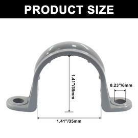 Murtenze 1 Inch PVC Pipe Straps, 2 Holes Plastic Conduit Pipe Clamps Pipe Supports for PVC Pipes, Conduit and Cables, 12 Pack