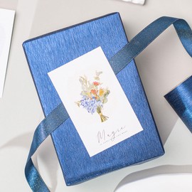 Yarcony Metallic Wrapping Paper Roll - 17 Inch x 16.5 Ft Royal Blue Brushed Texture Gift Wrap for Wedding, Birthday, Baby Shower, Bridal Shower, Party and Chritmas