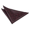 DQT Woven Swirl Floral Wedding Pocket Square Handkerchief - Black