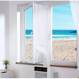 COOLWIZ Universal Portable Air Conditioner Window Kit,300cm Ac Window Seal Kit with Zip,Ac Unit Window Seal for Crank Out/Awning/Skylights Window
