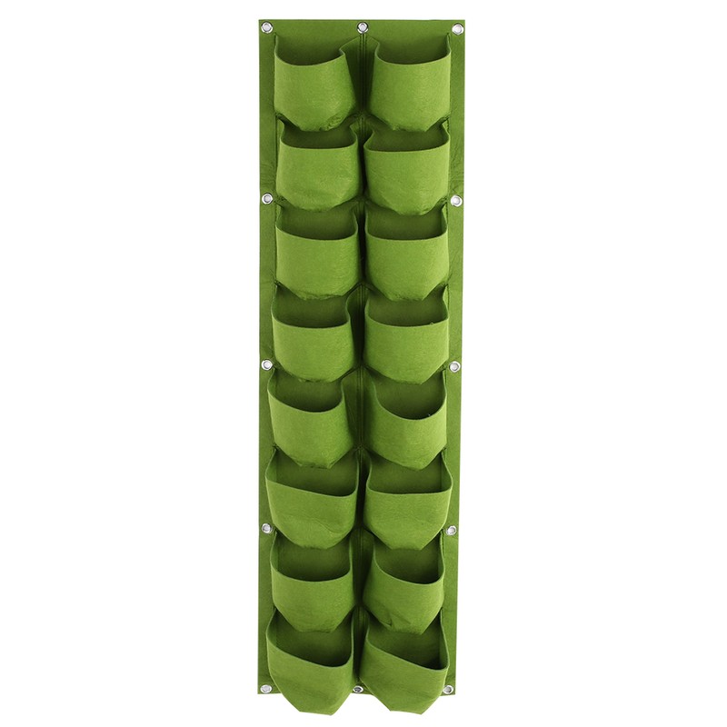 16 Pockets Vertical Greening Hanging Wall Outdoor Garden Grow Plant