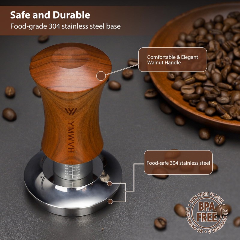 V5 Espresso Tamper, 58.3MM 2 Spring-Loaded Calibrated Tamper with Stainless