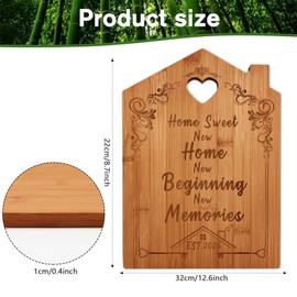 House Warming Gifts New Home, Bamboo Cutting Board for First Housewarming, New Beginning Chopping for Friends Couples Women Homeowners