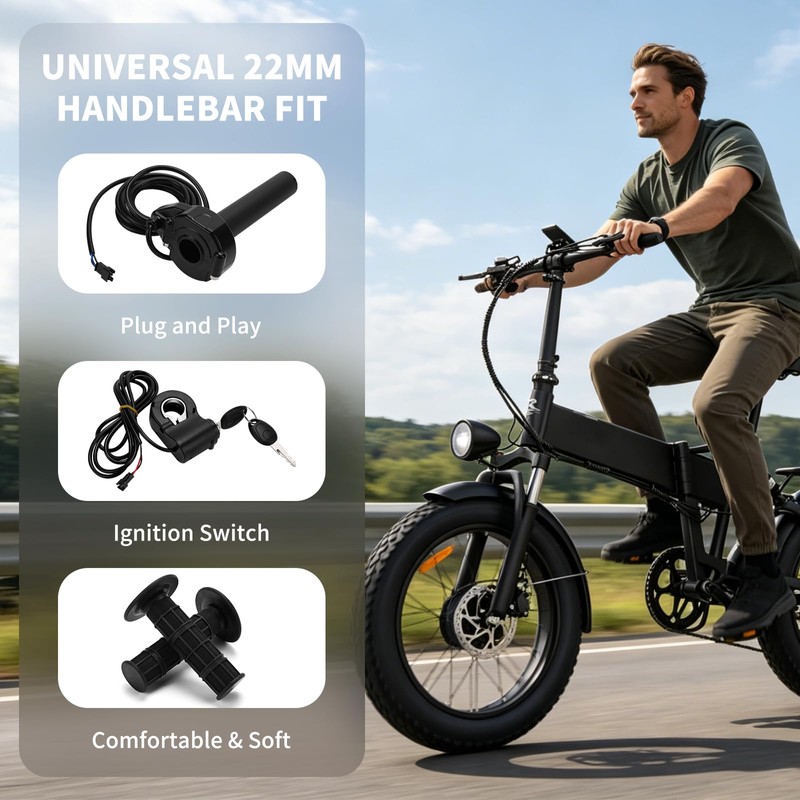 Daslleysen Full Twist Throttle for Ridstar Q20, Plug & Play