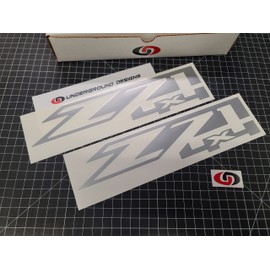 Z71 4X4 Decals (2) Fender Tailgate Stickers Silverado Sierra 2014-2022 Select Color: (Metallic Silver)