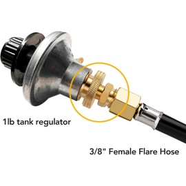 BAABIQ Portable Camping Grill Stove Parts 1LB Propane Tank Cansiter Regulator Adapter Connection Convert to 3/8" Male Flare(5/8"-18UNF) Thread