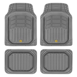 Cat® CAMT-9014 (4-Piece) Heavy Duty Deep Dish Rubber Floor Mats, Trim to Fit for Car Truck SUV & Van, All Weather Total Protection Durable Liners