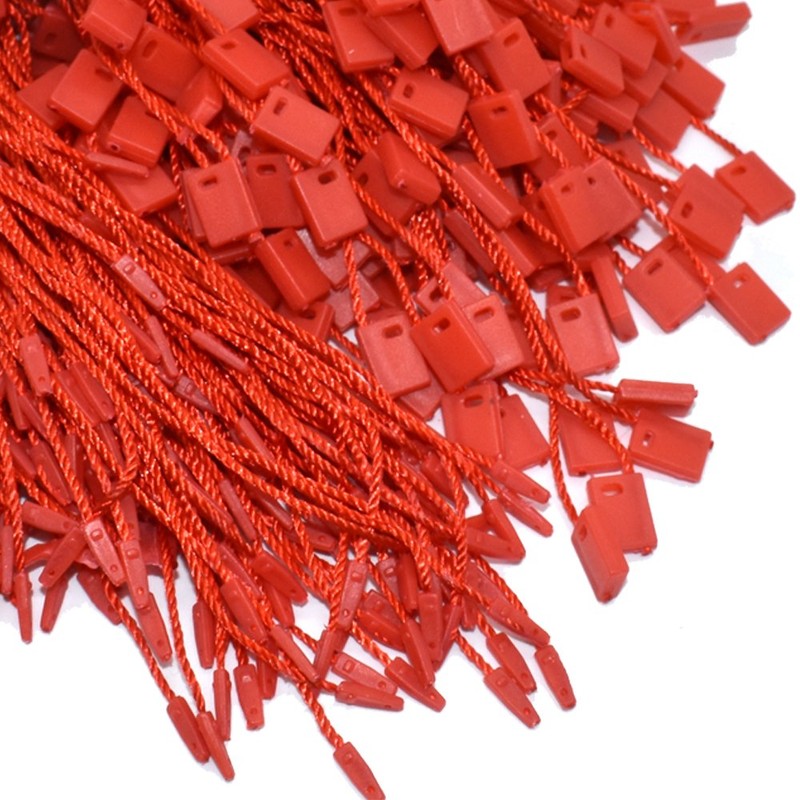 7" 1000Pcs Red Hang Tag String Nylon String Snap Lock
