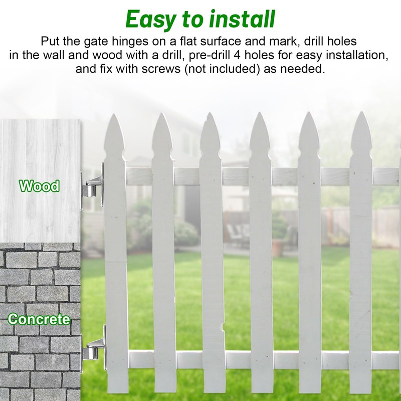 Wall Mount Gate Hinge, 304 Stainless Steel Gate Hinges for