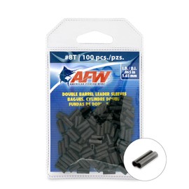 American Fishing Wire - Mangas de ondulación de Doble Barril, Pared Delgada, Negro, 100 Pieces, 0.065 -Inch Inside Diameter