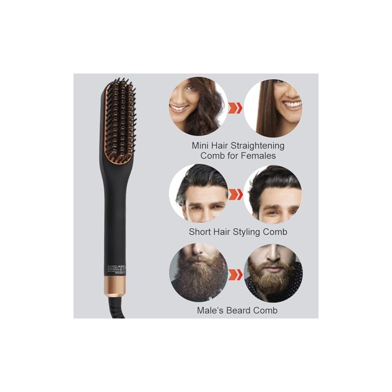Peine Eléctrico para Alisar la Barba, Cepillo Alisador de Barba