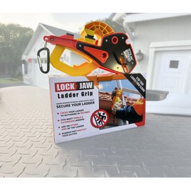 Lock Jaw Roof Ladder Stabilizer Hook for Gutter - Standoff in 5 Seconds with Slide-Lock Security - Prevent Aluminum Ladders Top Movement & Falls - Award-Winning Extension Ladder Accessories for Roof