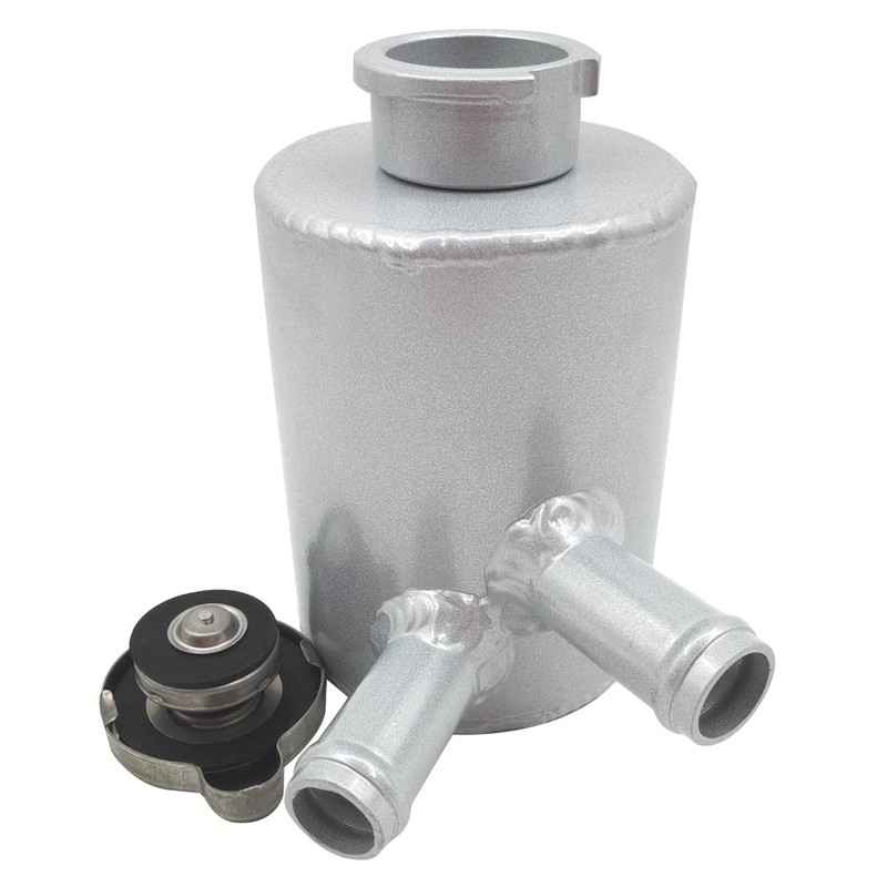 HCHCSPEED Universal 4"x3" Aluminum Radiator Coolant Reservoir Expansion Overflow Header