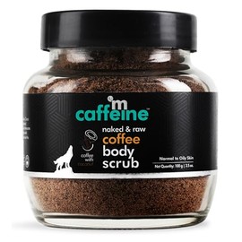 mCaffeine Naked and Raw Coffee Body Scrub - Body Wash Treats Ingrown Hair - Body Exfoliator Softens Skin - Coconut - Normal to Oily Skin - 100 g      
