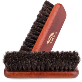 SULPO Shoe Brush Horsehair Length 16 cm - Shoe Cleaning Sets Shoe Cleaning Brush Leather Brush Cleaning Dirt Brush Soft Bristles Black Polishing Brush - Set of 2 - Shoe Care