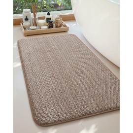 Color&Geometry Thick Memory Foam Bathroom Rugs,Absorbent and Quick Dry Bath Mat,Non-Slip Bath Rug for Bathroom,Laundry Room and Tub,Roll Pack,24"x36", Khaki