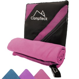 CampTeck U7304 Large (180x80cm) Lightweight and Compact Quick Dry Microfiber Travel Towel for Sports, Gym, Beach, Swimming, Yoga, Camping - Pink
