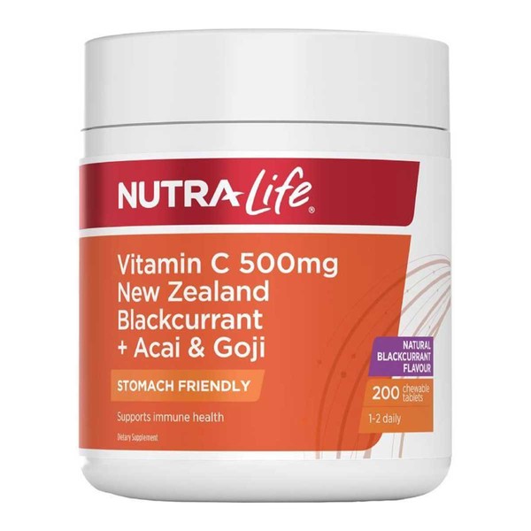 Nutra-Life Vitamin C 500mg Blackcurrant + Acai & Goji -