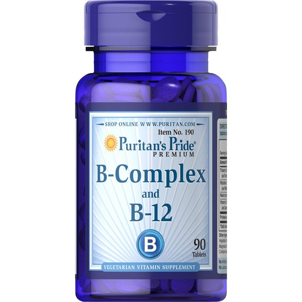 Puritan's Pride 2 Pack of Vitamin B-Complex and Vitamin B-12 12-90 Tablets