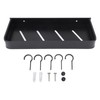 Shower Caddy Wall Mount Shelf with Hooks Space Aluminium Large