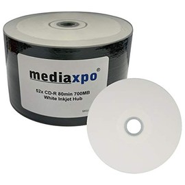 Mediaxpo 200 Grade A 52x CD-R 80min 700MB White Inkjet Hub Printable (Shrink Wrap)