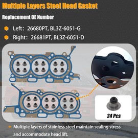 Head Gasket Set for 2015 2016 Ford F150 2015-2017 Ford Expedition Lincoln Navigator 2015-2018 Transit-150 250 350 3.5 Ecoboost Turbocharged HS26680PT-3 Engine Gasket Kit