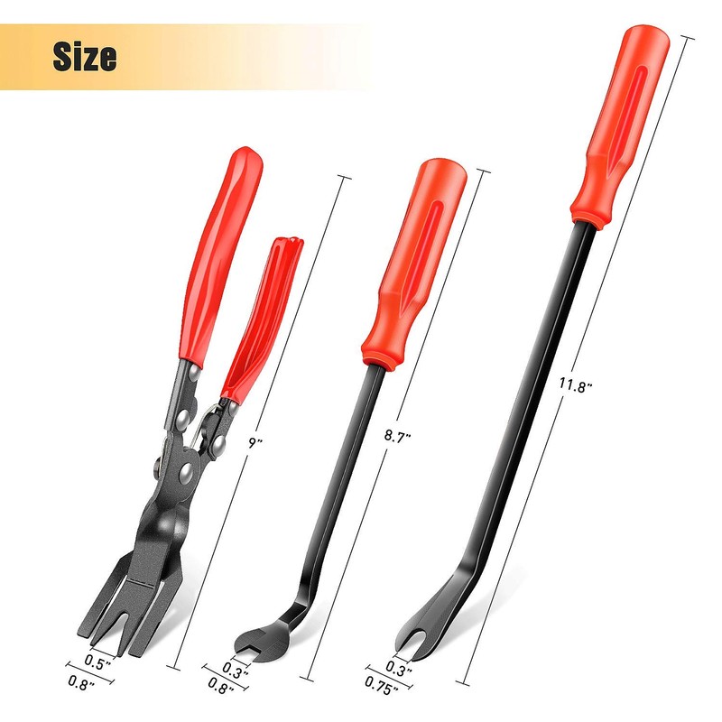 GOOACC 3 Pcs Clip Pliers Set & Fastener Remover -