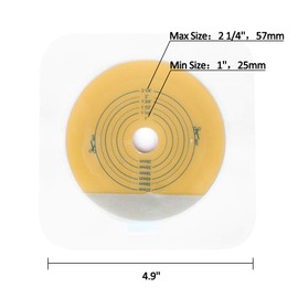 CARBOU Adhesive Skin Barrier with Non-Woven Border for Two-Piece Colostomy Bags (10 Count (Pack of 1))
