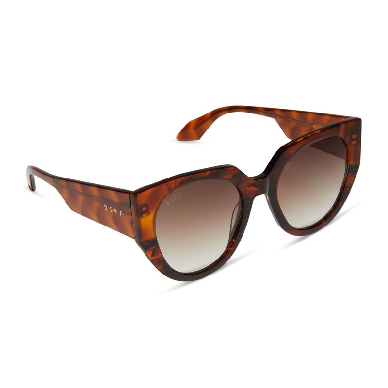 DIFF Ivy Designer Sunglasses for Women, UV400 Protection, Sequoia Tortoise