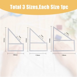 SUPERFINDINGS 3Pcs Dog Bandana Sewing Template Set 3 Size Triangle Template Sewing Quilting Stencil Aluminium Cutting Ruler Set for DIY Craft Dog Bib