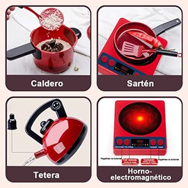 61 Piezas Cocina de Juguetes para Niñas Juego de Jguetes de Cocina con Platos coloridos, Regalos para Aprendizaje de Educación Temprana, Juego Trastes