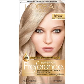 L'Oreal Paris Superior Preference Fade-Defying + Shine Permanent Hair Color, 9A Light Ash Blonde, Pack of 1, Hair Dye