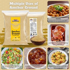 Rani Amchur (Mango) Ground Powder Spice 14oz (400g) ~ All Natural, Indian Origin | No Color | Gluten Friendly | Vegan | NON-GMO | Kosher | No Salt or fillers