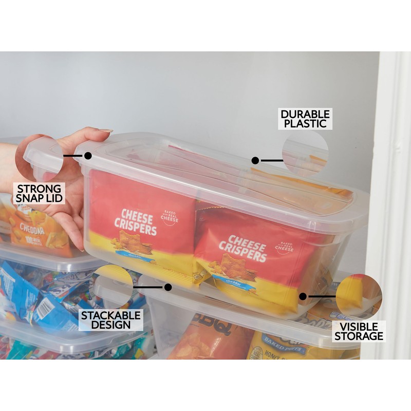 Rubbermaid Cleverstore 6 Qt Clear Storage Bins with Lids, 12-Pack,