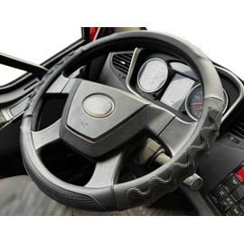 PINCTROT XL Size 17.5-18 Inch Great Grip Steering Wheel Cover for Semi Truck, Fits RV, Big Rig Trucker, 18 Wheeler and Classic Cars, Anti-Slip Design 17.5-18 Inch (All Black)