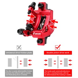 Zmgdrm Z00M HB-100 Hydraulic Disc Brake Calipers, MTB Bike Disc Brakes Front & Rear Caliper Set with 160 mm Rotors, Aluminum Alloy Bicycle Disc Brake Kit for eBike, Mountain Bike, Road Bike, Fat Bike