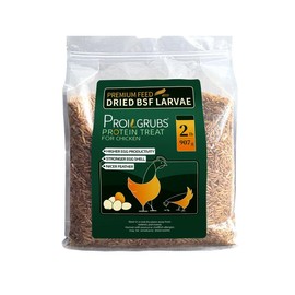 PROILGRUBS 3.5oz/7oz/10.5oz/14oz/2 LBS Dried Black Soldier Fly Larvae Chicken Treats- Non-GMO-Dried Grubs For Chickens.Feed for Laying Hens,Ducks,Reptiles - Specification: 14 oz